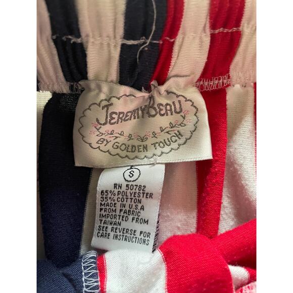 90's vintage red white and blue striped cotton blend high waisted shorts SMALL - Picture 8 of 8